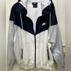 Nike Windrunner Storm-fit Jacket- Navy, Light Gray, White Colorblock Windbreaker